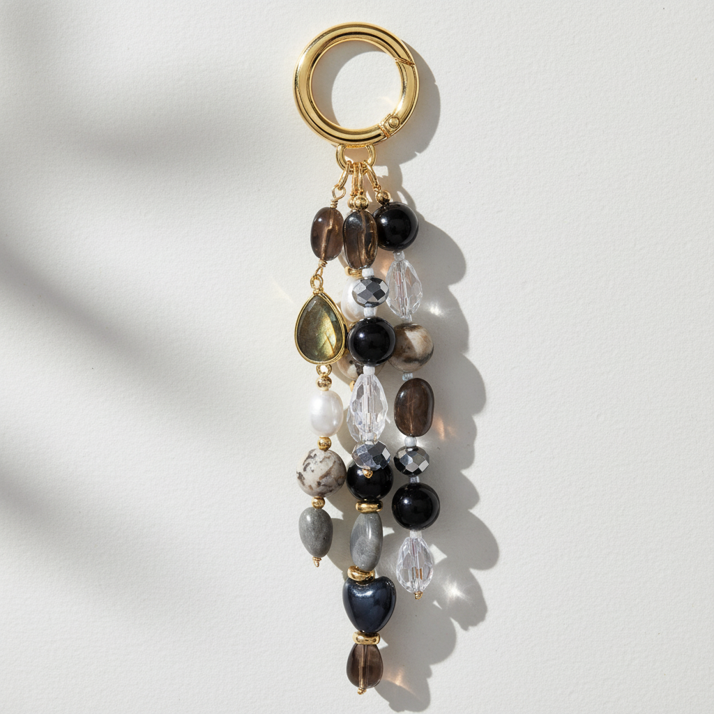 Labradorite Obsidiana Amuleto de Bolsa Harmonia