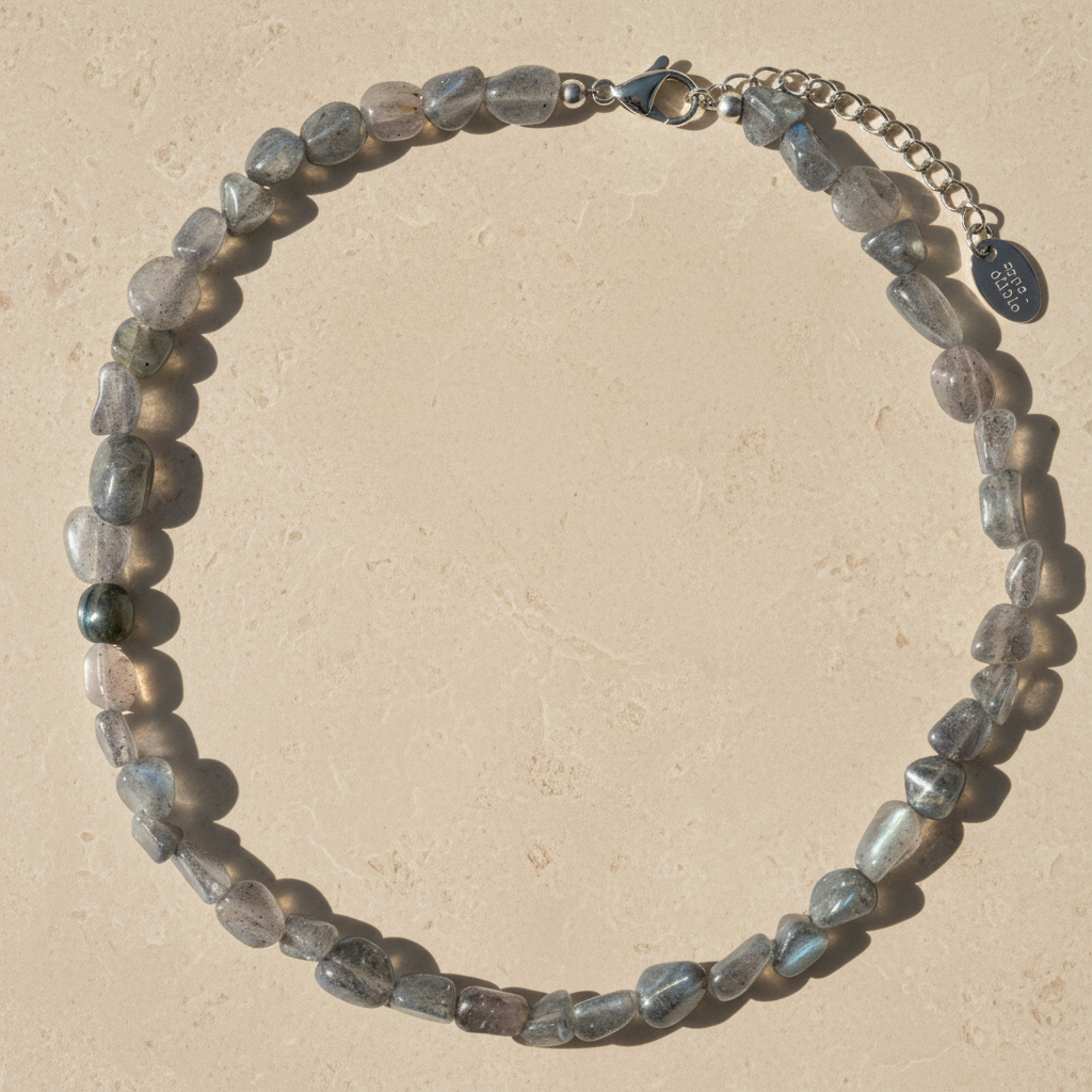 Colar Harmonia de Pedra Labradorite
