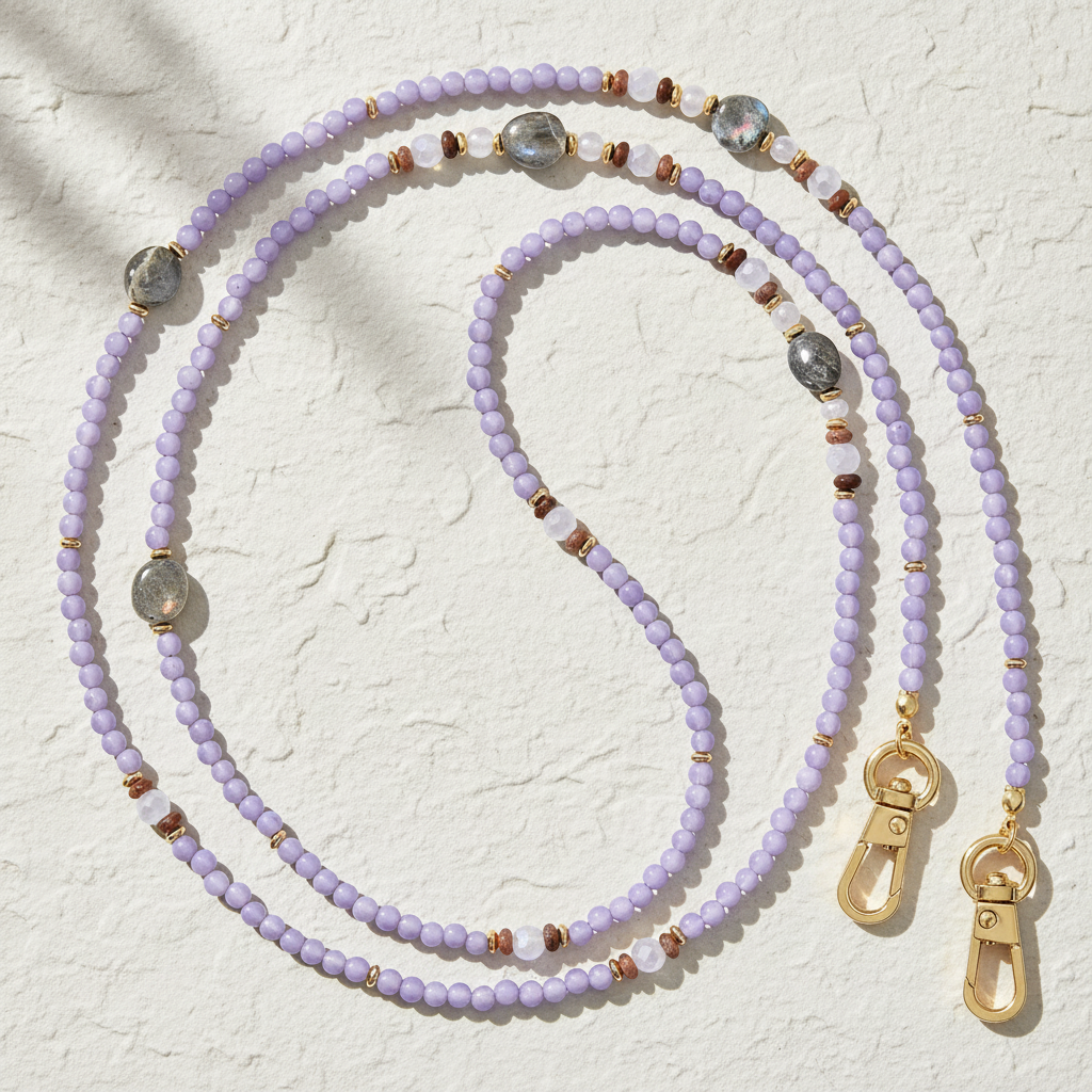 Corrente para telemóvel de Labradorite de Lavanda