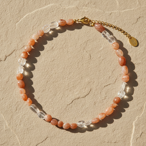 Colar Harmonia de Pedra do Sol e Quartzo