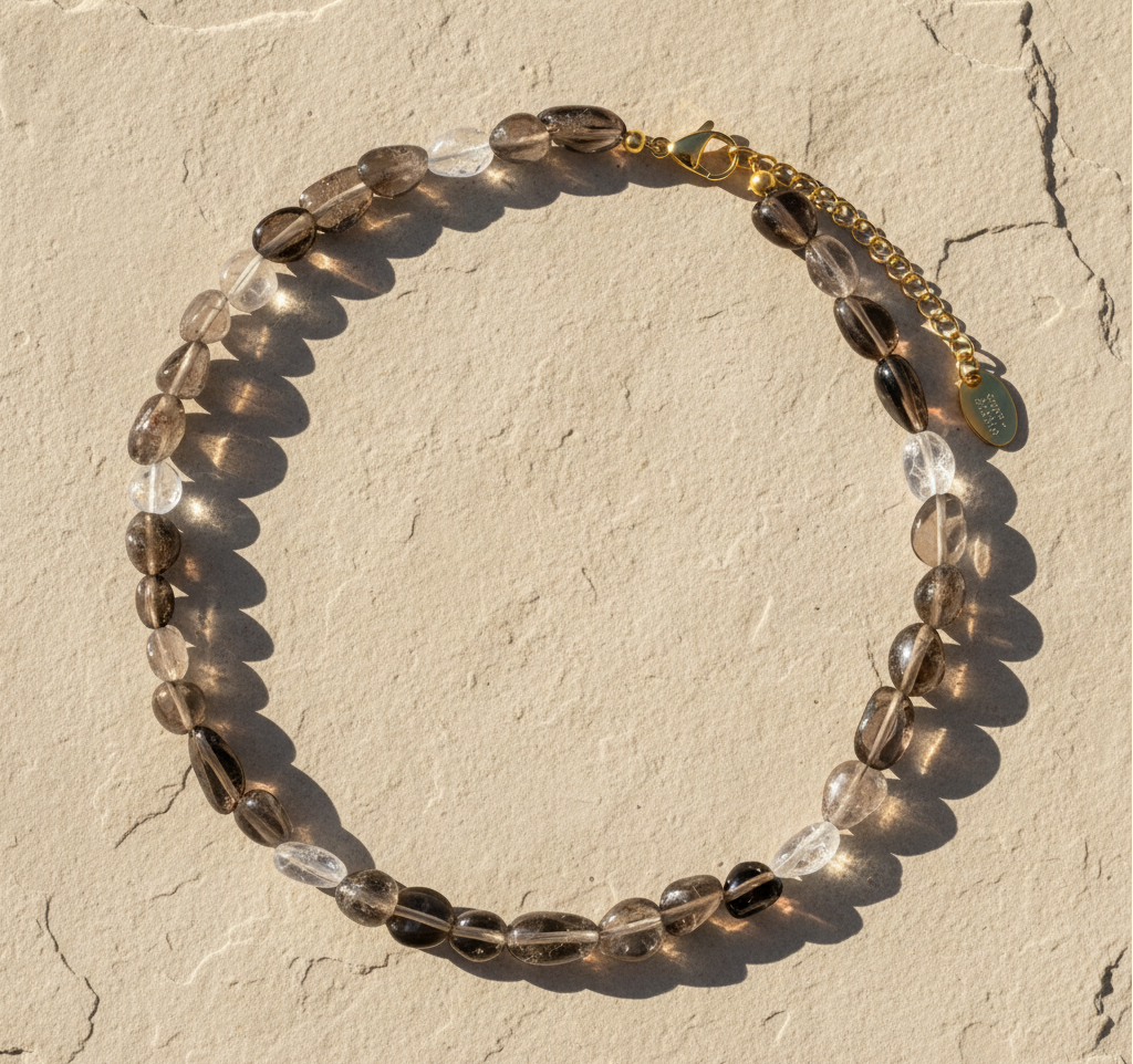 Colar Harmonia de Cristal Obsidiana