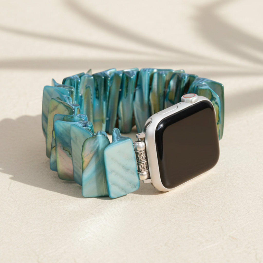 Correia elástica Azure Seashell para Apple Watch