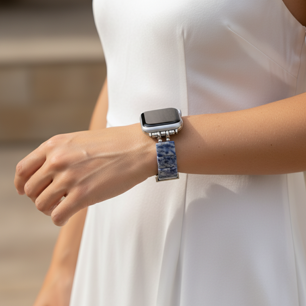 Correia elástica de sodalito azul horizonte para Apple Watch