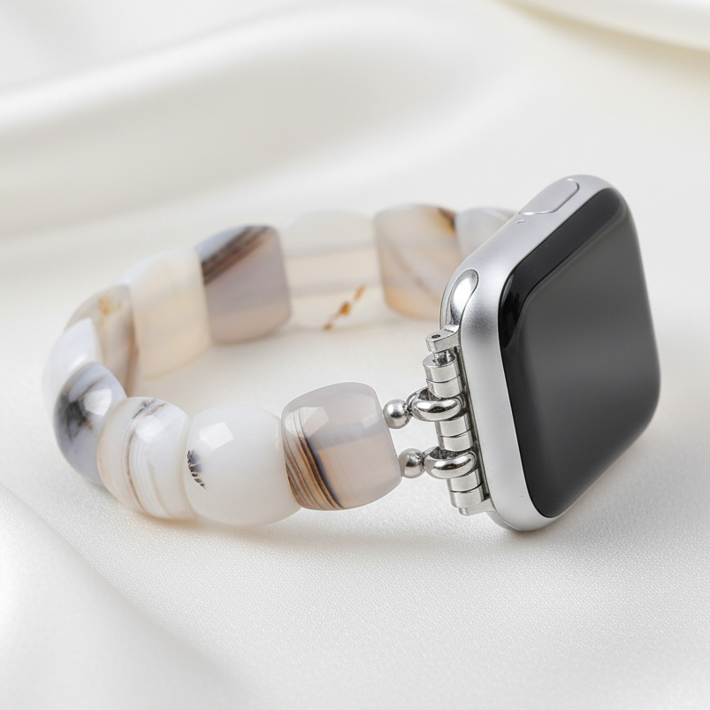 Correia elástica Aura Marfim para Apple Watch