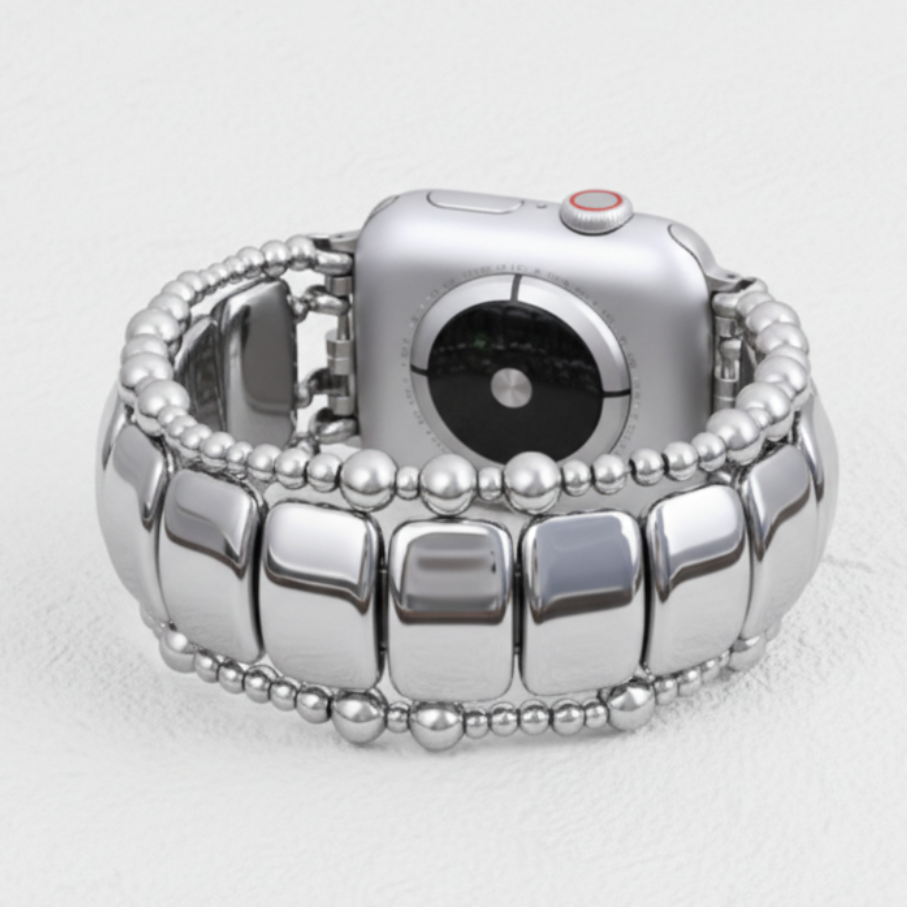 Correia Elástica Platinum Noir para Apple Watch