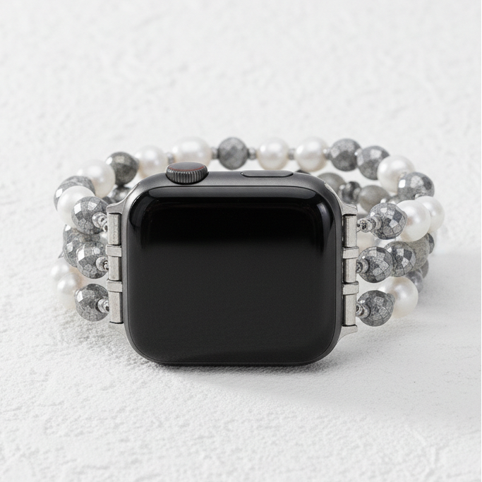 Pulseira Elástica Lunar Luxo Pérola para Apple Watch