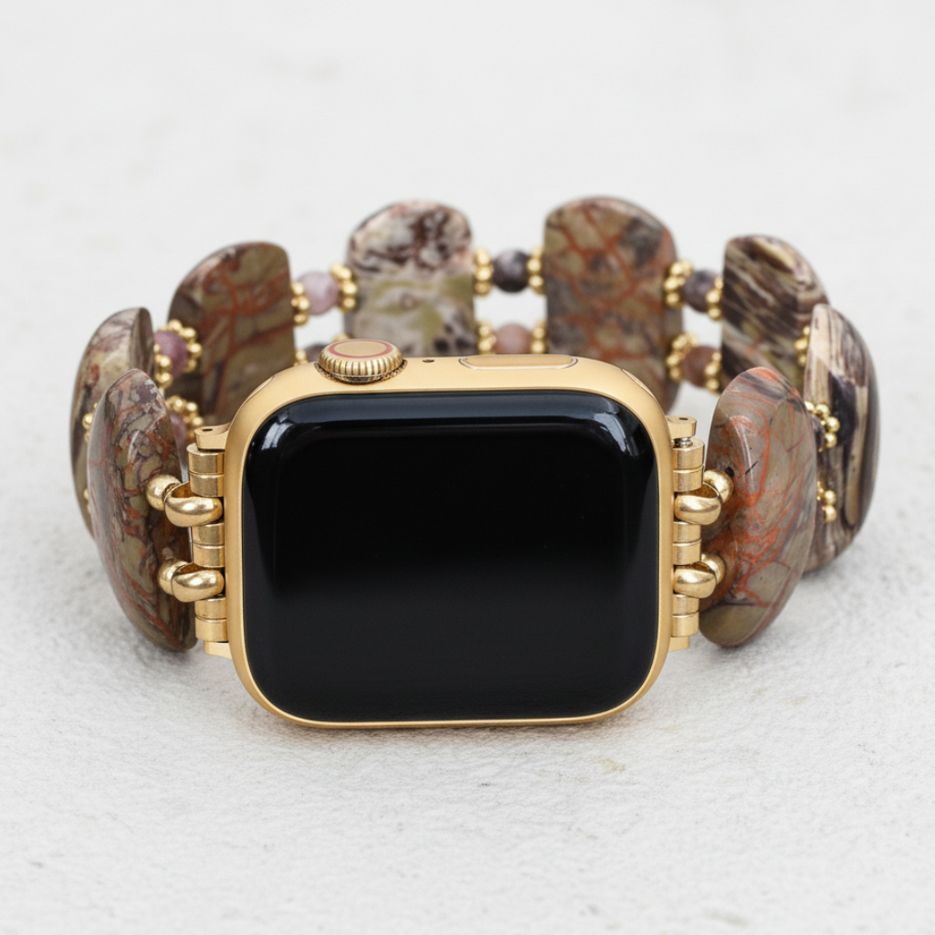 Pulseira Elástica de Ágata Horizonte do Deserto para Apple Watch