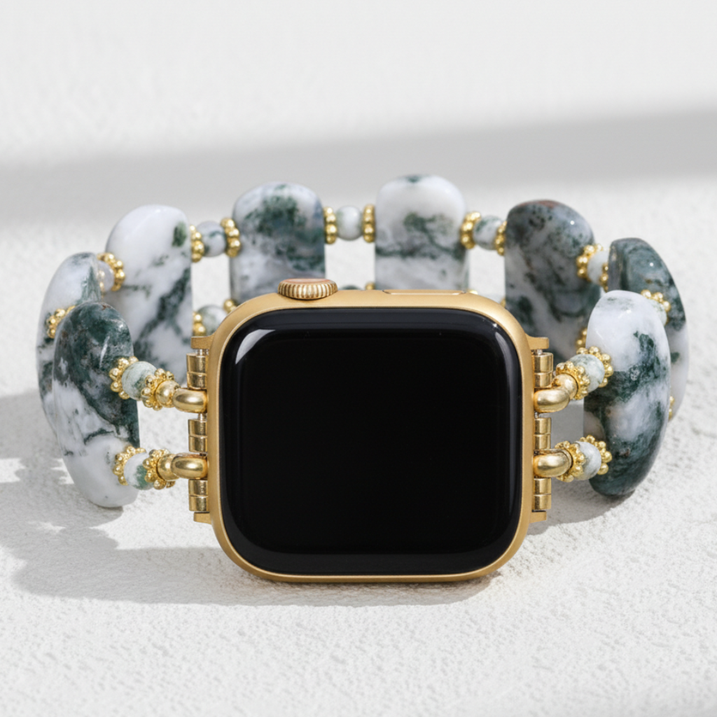 Correia elástica para Apple Watch em ágata da floresta e terra