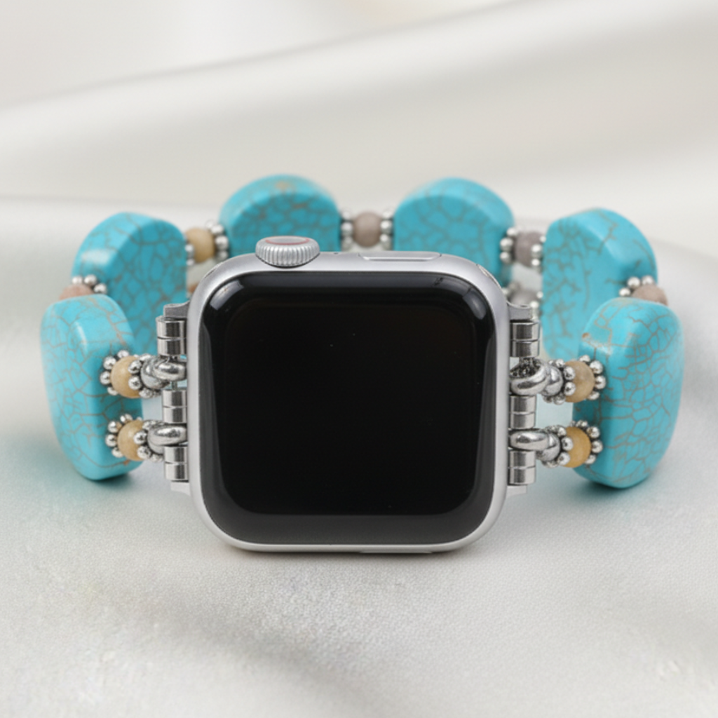 Correia elástica para Apple Watch Horizon em Howlita turquesa