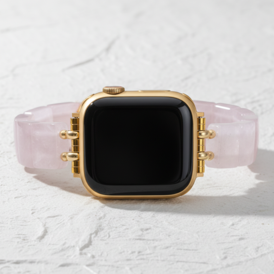 Pulseira Elástica de Quartzo Cor de Rosa para Apple Watch