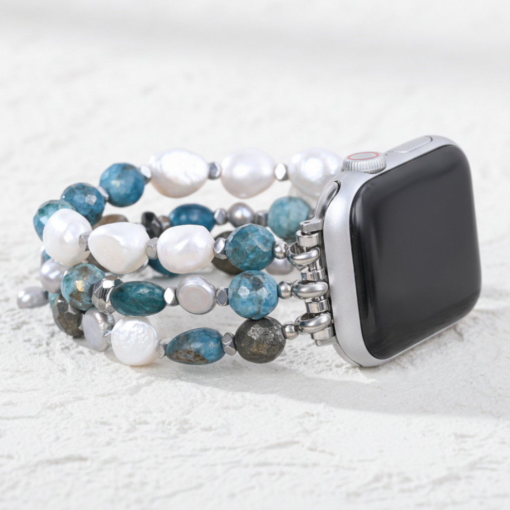 Correia Elástica Platinum Noir para Apple Watch