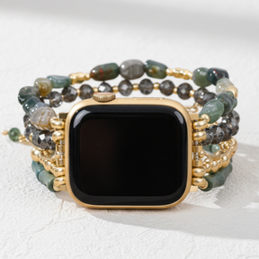 Correia Elástica Dourada Verde para Apple Watch
