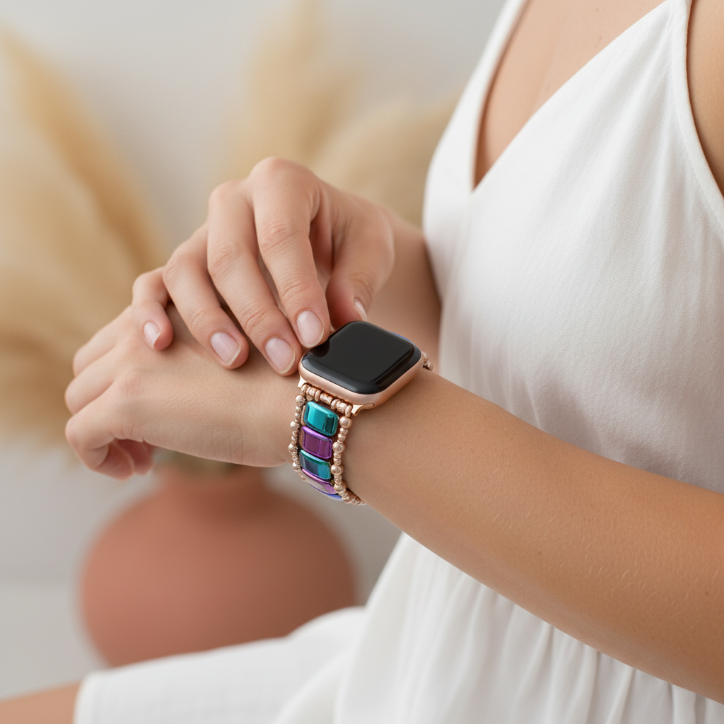 Pulseira Elástica Apple Watch Euforia Rosa