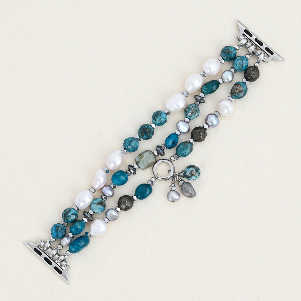 Correia Elástica Platinum Noir para Apple Watch