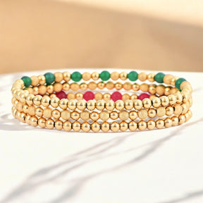 Conjunto de Pulseiras Elegância Festiva de Natal