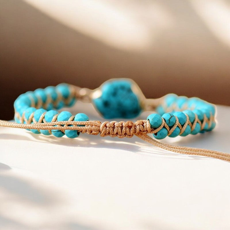 Pulseira de Charme Étnica Turquesa