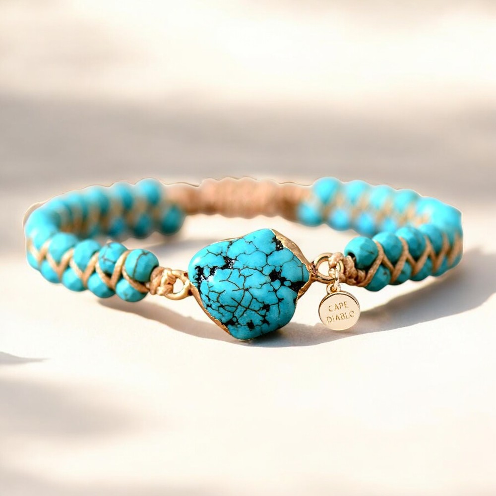 Pulseira de Charme Étnica Turquesa