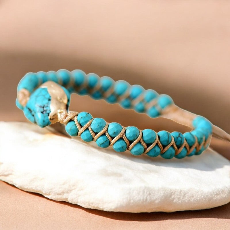 Pulseira de Charme Étnica Turquesa