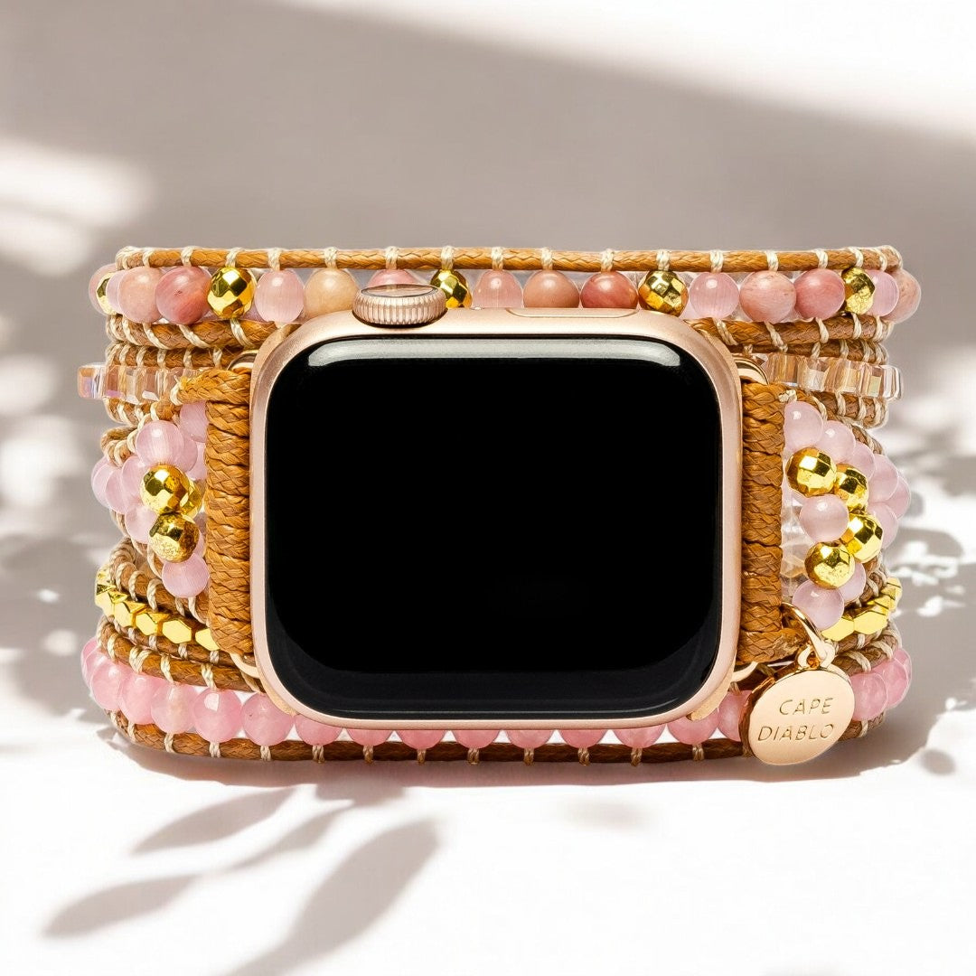 Pulseira Apple Watch em Quartzo Rosa Dourado