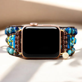 Pulseira Apple Watch em Jaspe Azul Gracioso