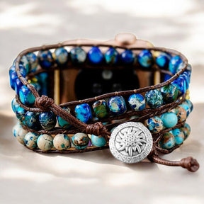 Pulseira Apple Watch em Jaspe Azul Gracioso