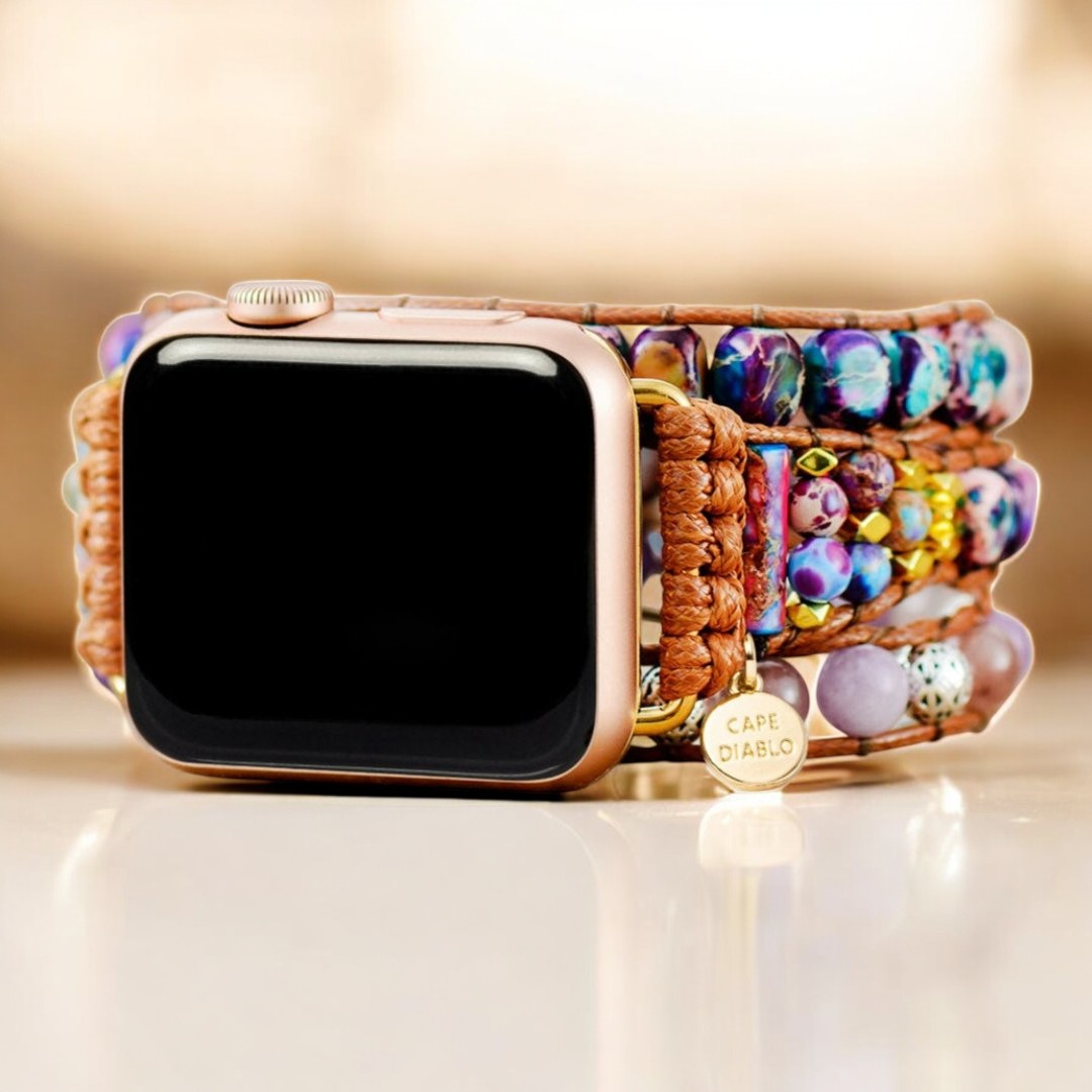 Graciosa pulseira para Apple Watch em jaspe roxo