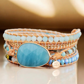 Pulseira Envolvente de Proteção em Amazonite Curativa
