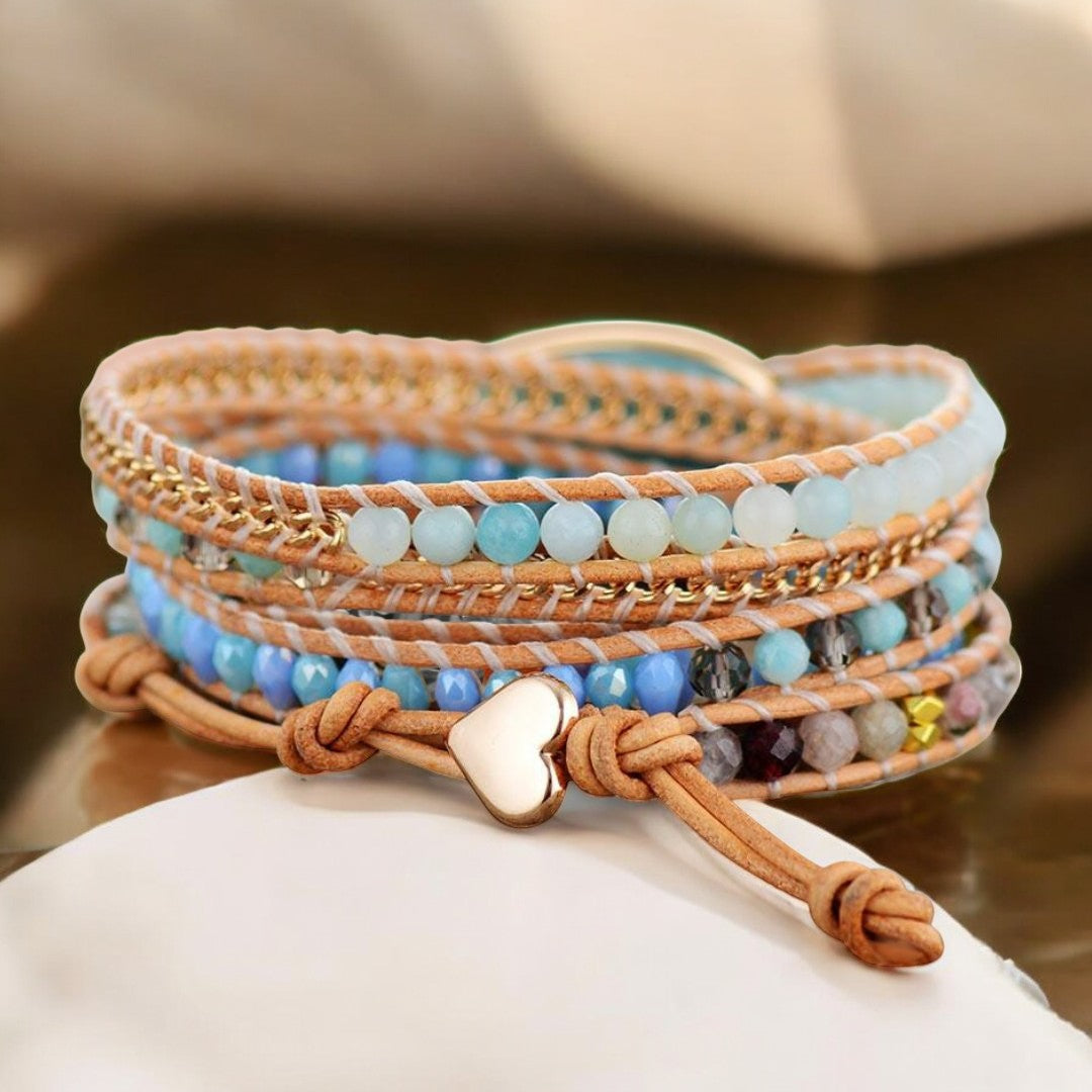 Pulseira Envolvente de Proteção em Amazonite Curativa