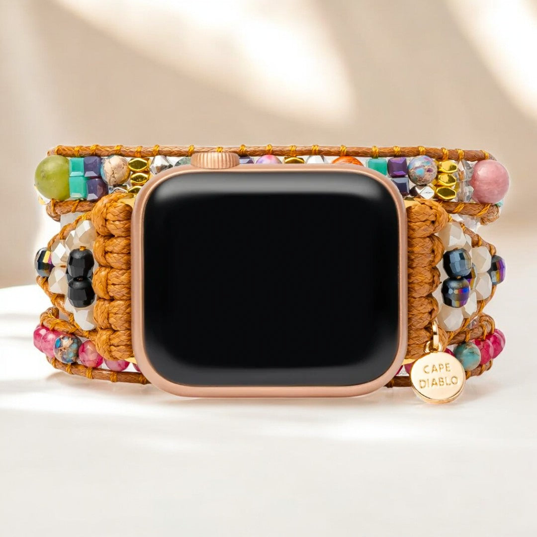 Correia de Apple Watch com proteção de ametista curativa