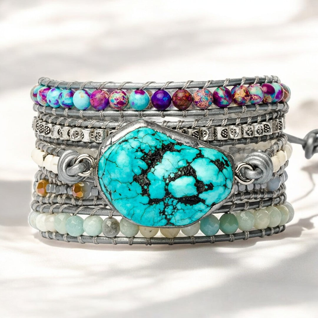 Pulseira de Proteção Healing Turquoise Wrap