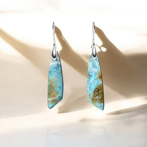 Brincos de Gancho em Amazonite Celestial