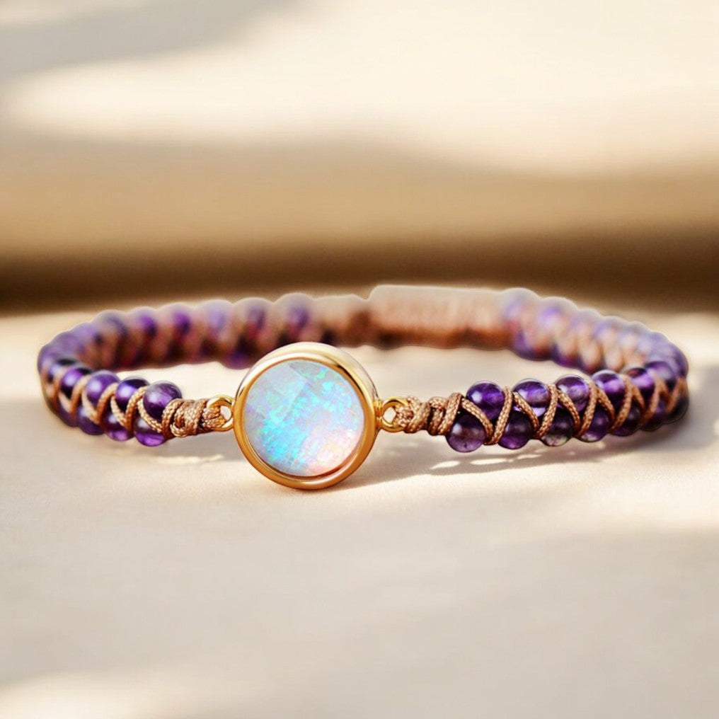Pulseira de cura de ametista intensa