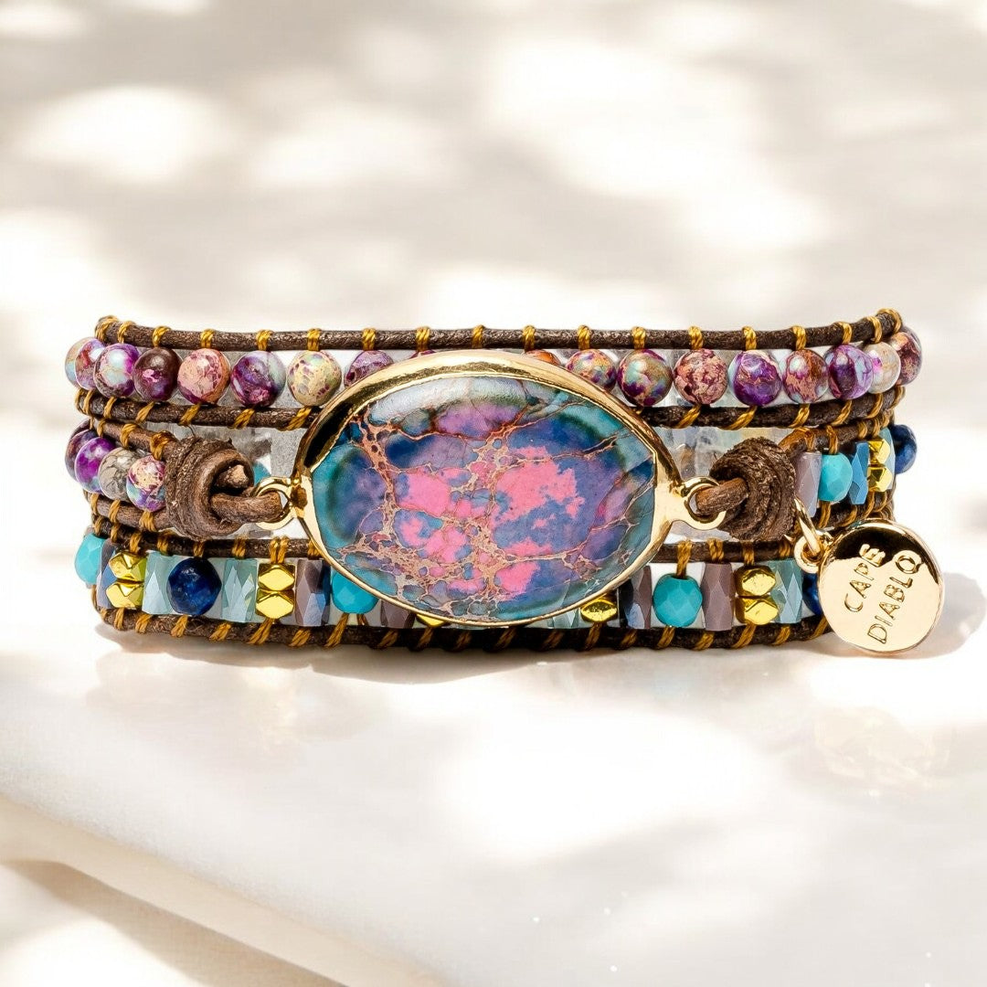 Pulseira Envolvente Intensa de Jaspe Imperador