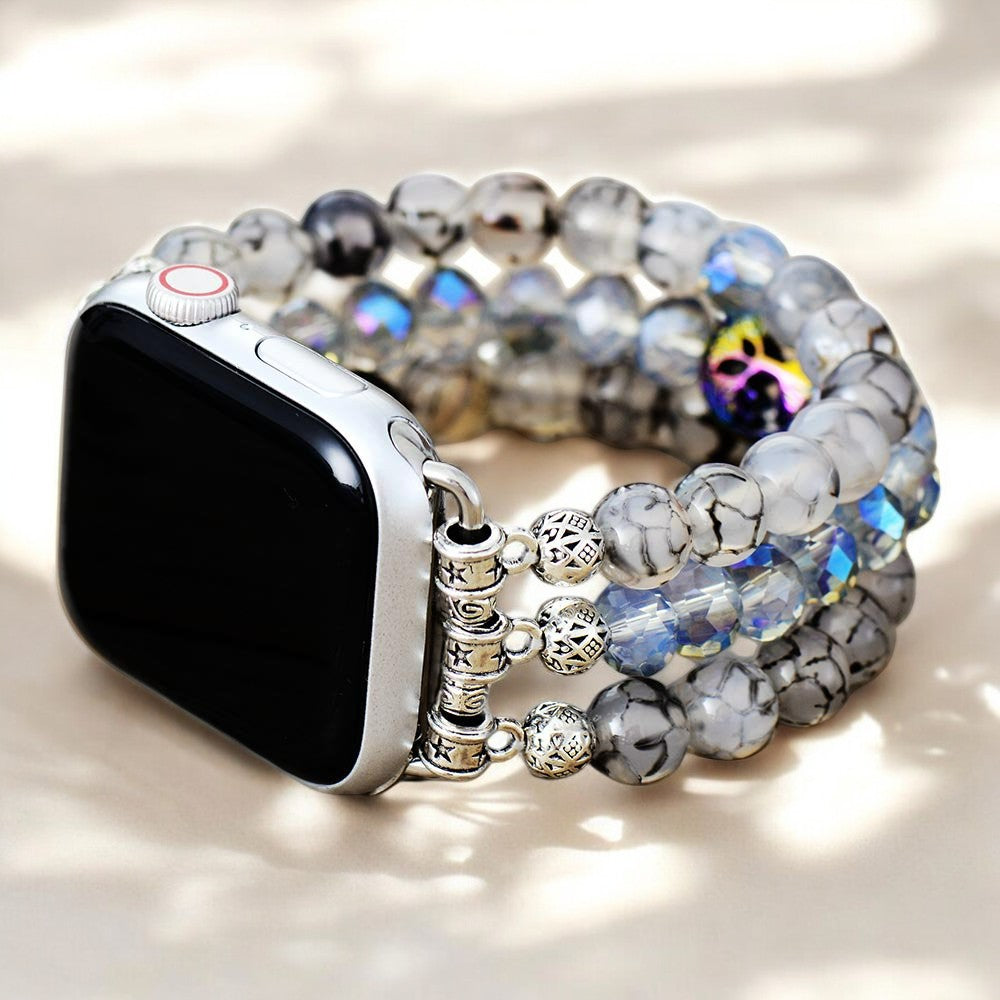 Pulseira elástica para Apple Watch em cristal de Labradorite