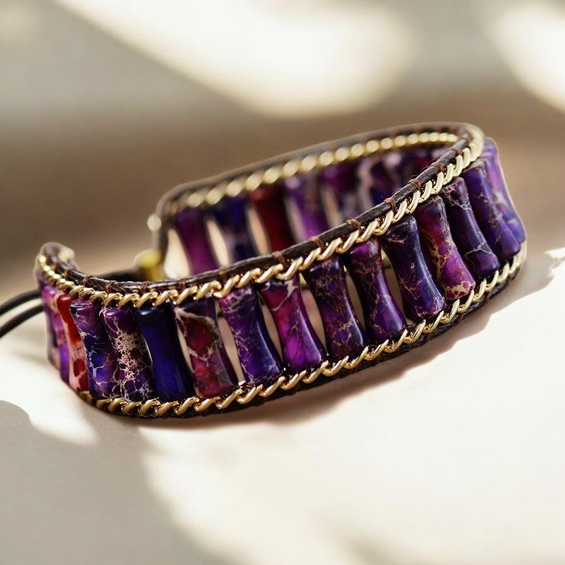 Pulseira Mágica de Energia em Jaspe Roxo