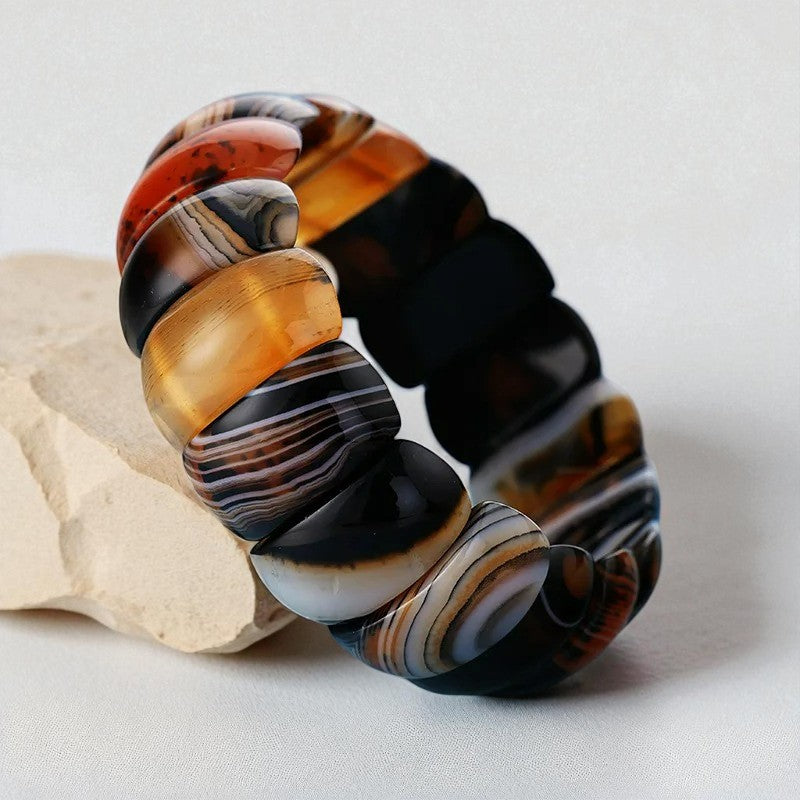 Pulseira Grossa de Ônix Curativo