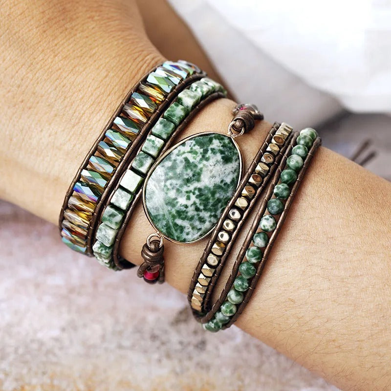 Pulseira Vintage Verde Wrap