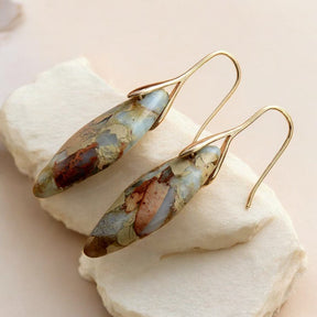 Brincos de Jaspe Folhas Terra Hues