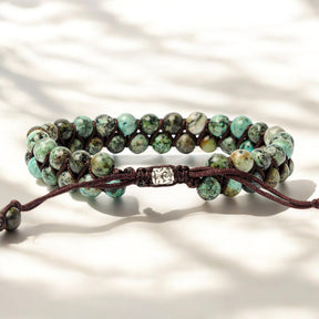 Pulseira Masculina de Turquesa Africana