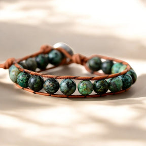 Pulseira Boho Africana de Turquesa para Homem