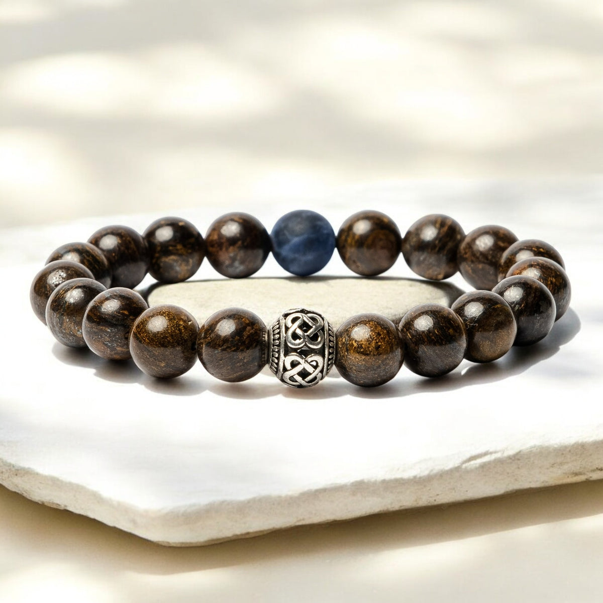 Pulseira Tibetana de Bronzite para Homem