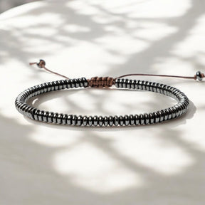 Pulseira Masculina de Pedra Hematita