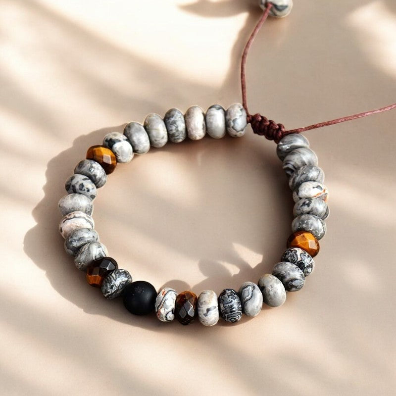 Pulseira Masculina Jasper & Tiger Eye
