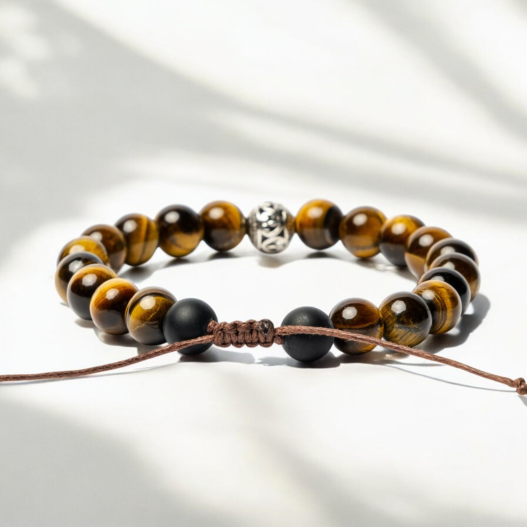 Pulseira tibetana olho de tigre masculina