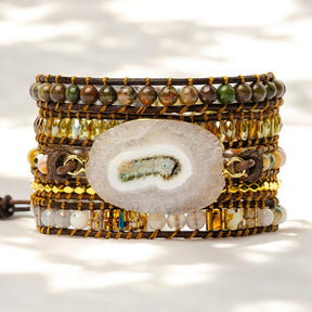 Pulseira Envolvente de Ágata Deusa do Luar
