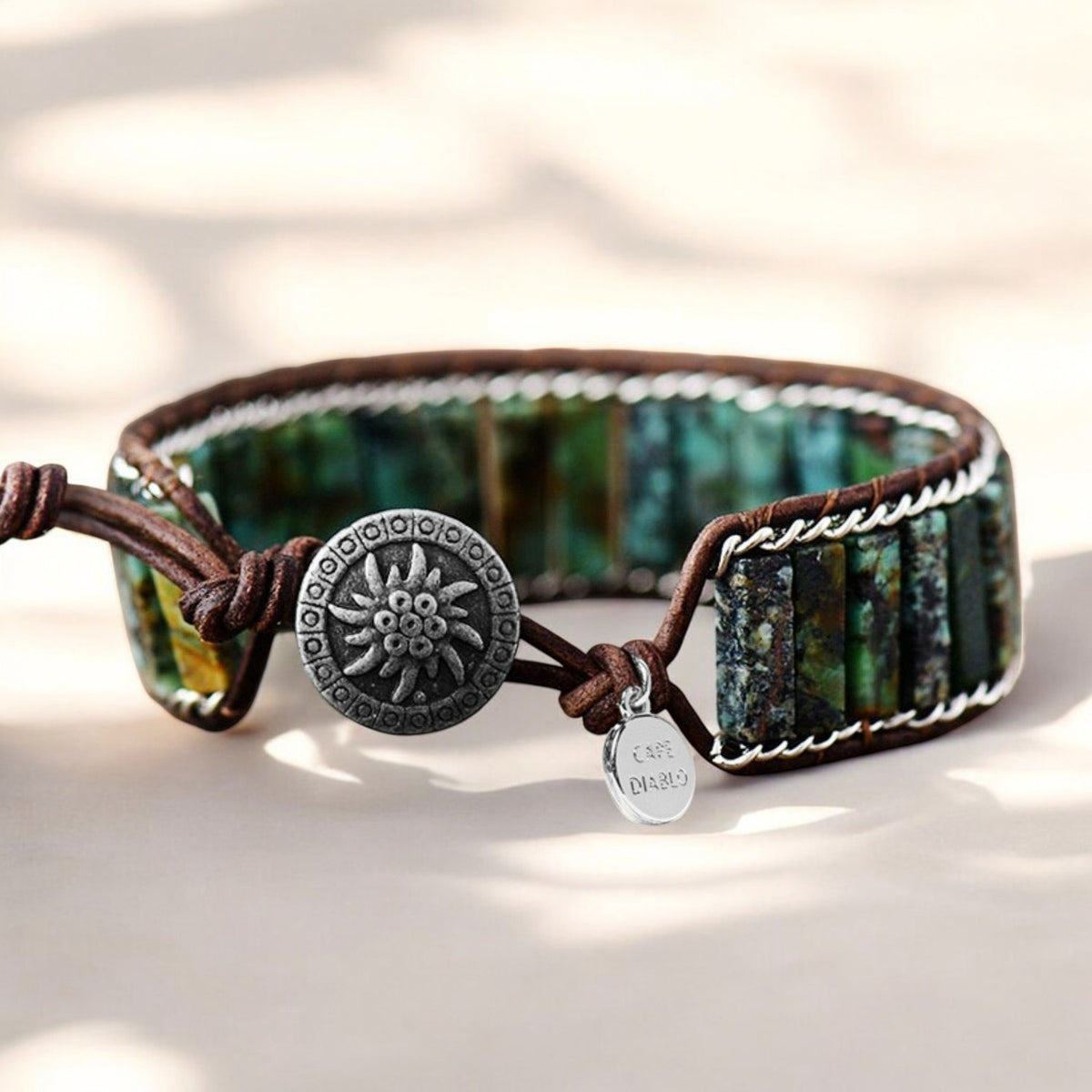 Pulseira de Punho Turquesa Oceânica