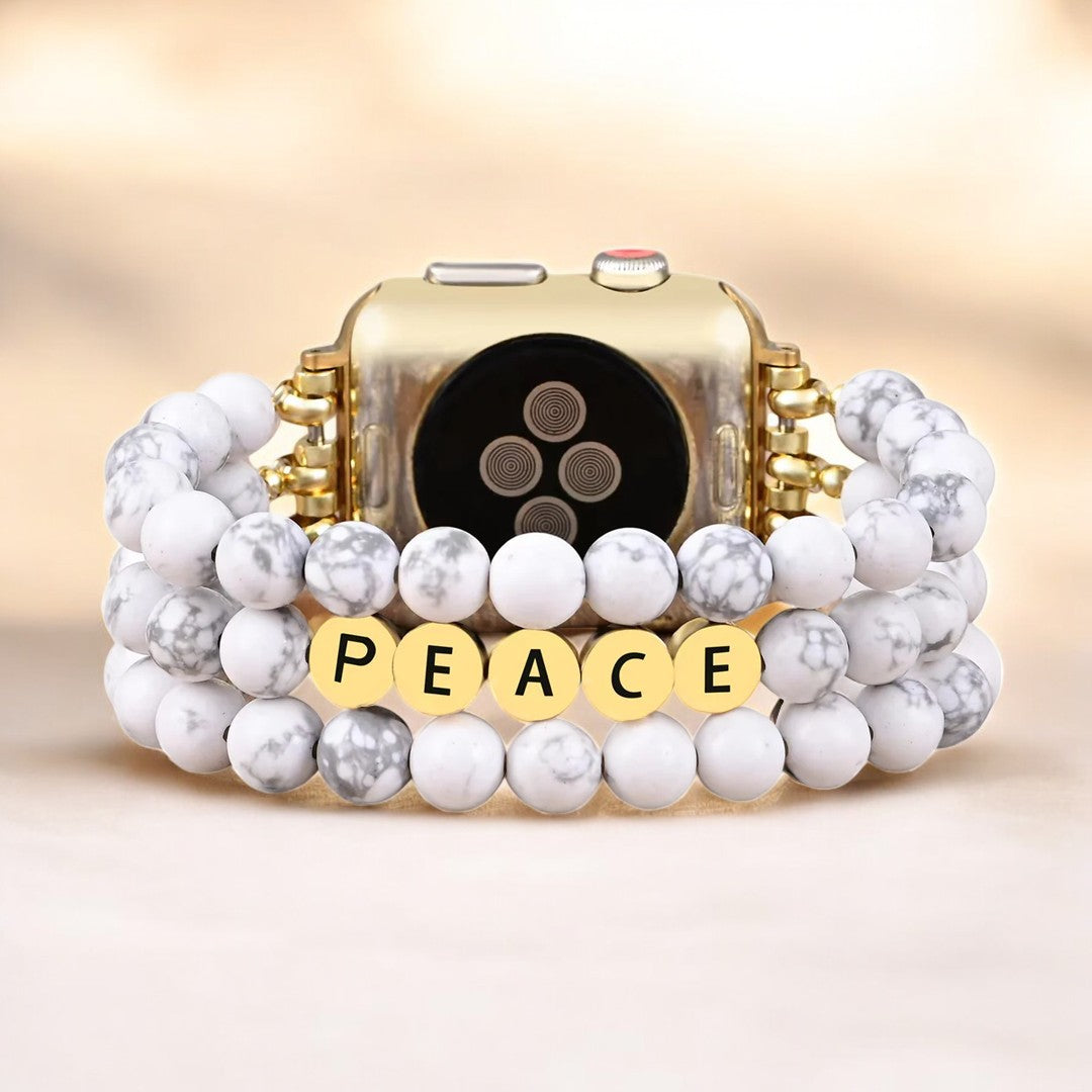 Pulseira Apple Watch Howlite Peace Inspiration