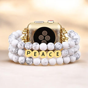 Pulseira Apple Watch Howlite Peace Inspiration