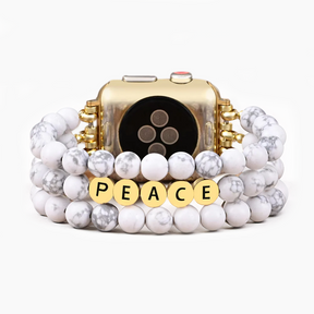 Pulseira Howlite Peace Inspiration para Apple Watch