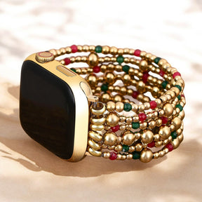 Pulseira Mágica Dourada de Natal para Apple Watch